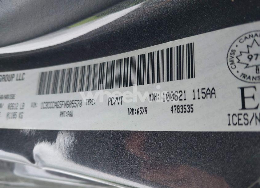 Photo 9 of 2015 Chrysler 200 LIMITED (VIN 1C3CCCAG5FN605570)