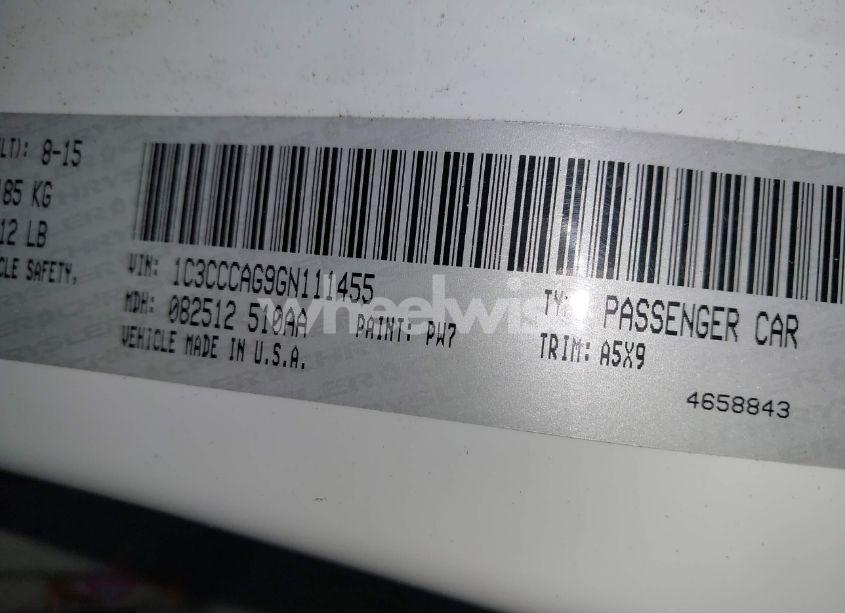 Photo 9 of 2016 Chrysler 200 LIMITED (VIN 1C3CCCAG9GN111455)