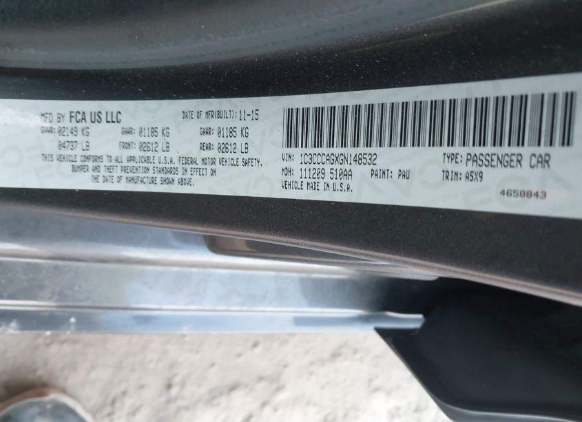 Photo 9 of 2016 Chrysler 200 LIMITED (VIN 1C3CCCAGXGN148532)