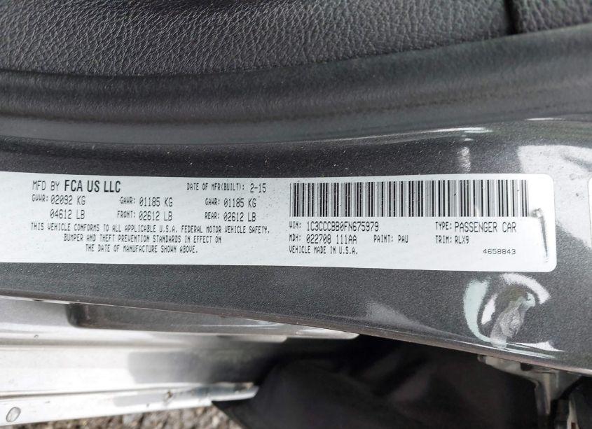 Photo 9 of 2015 Chrysler 200 S (VIN 1C3CCCBB0FN675979)