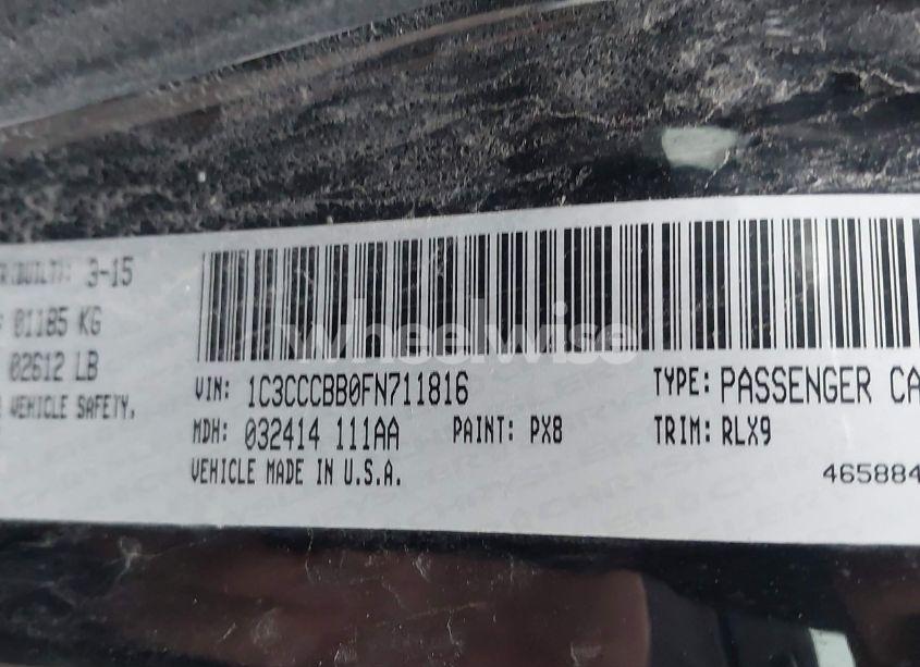 Photo 9 of 2015 Chrysler 200 S (VIN 1C3CCCBB0FN711816)