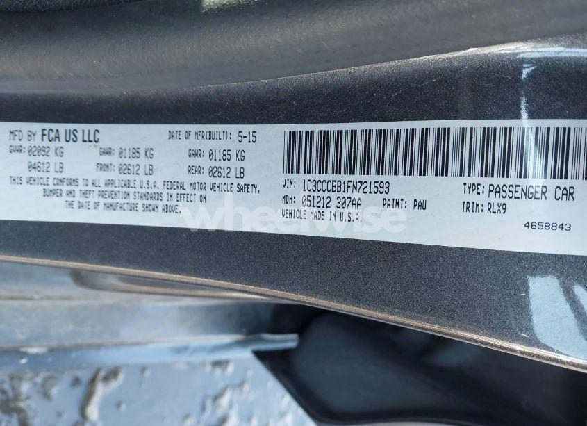 Photo 9 of 2015 Chrysler 200 (VIN 1C3CCCBB1FN721593)