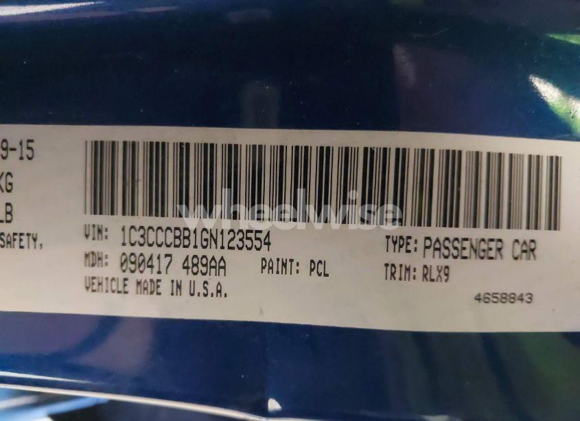 Photo 9 of 2016 Chrysler 200 S (VIN 1C3CCCBB1GN123554)