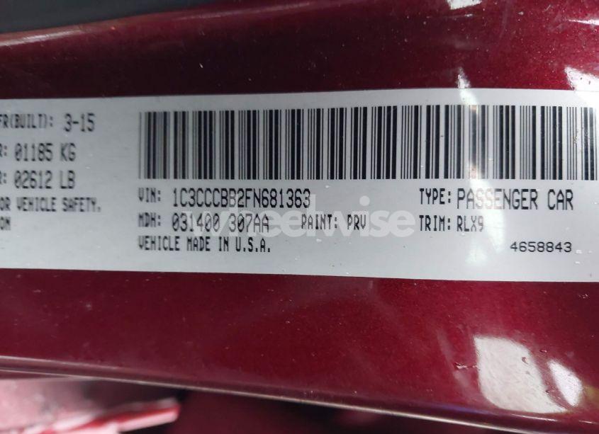 Photo 9 of 2015 Chrysler 200 S (VIN 1C3CCCBB2FN681363)