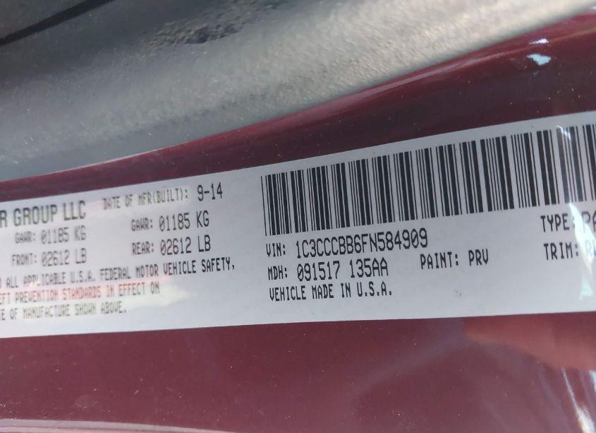 Photo 9 of 2015 Chrysler 200 S (VIN 1C3CCCBB6FN584909)