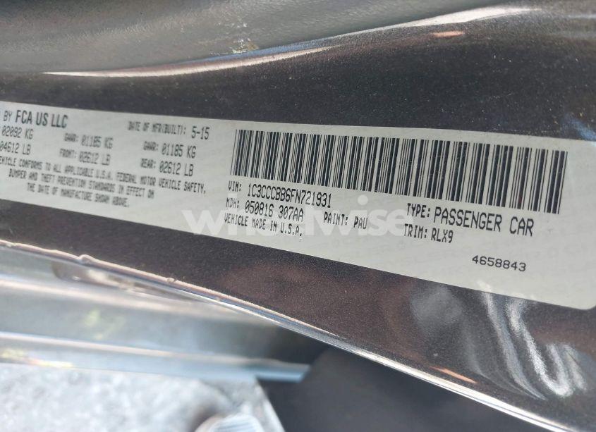 Photo 9 of 2015 Chrysler 200 S (VIN 1C3CCCBB6FN721931)