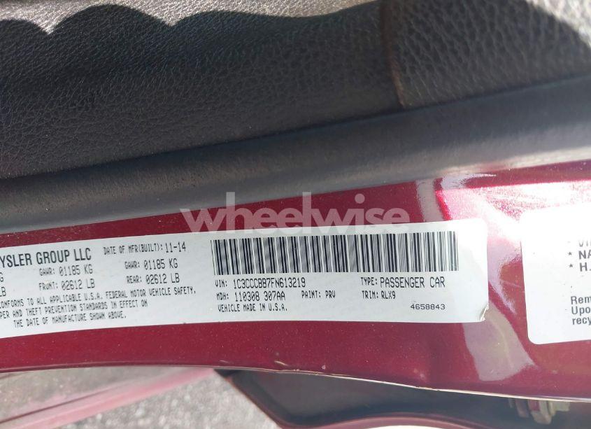 Photo 9 of 2015 Chrysler 200 S (VIN 1C3CCCBB7FN613219)