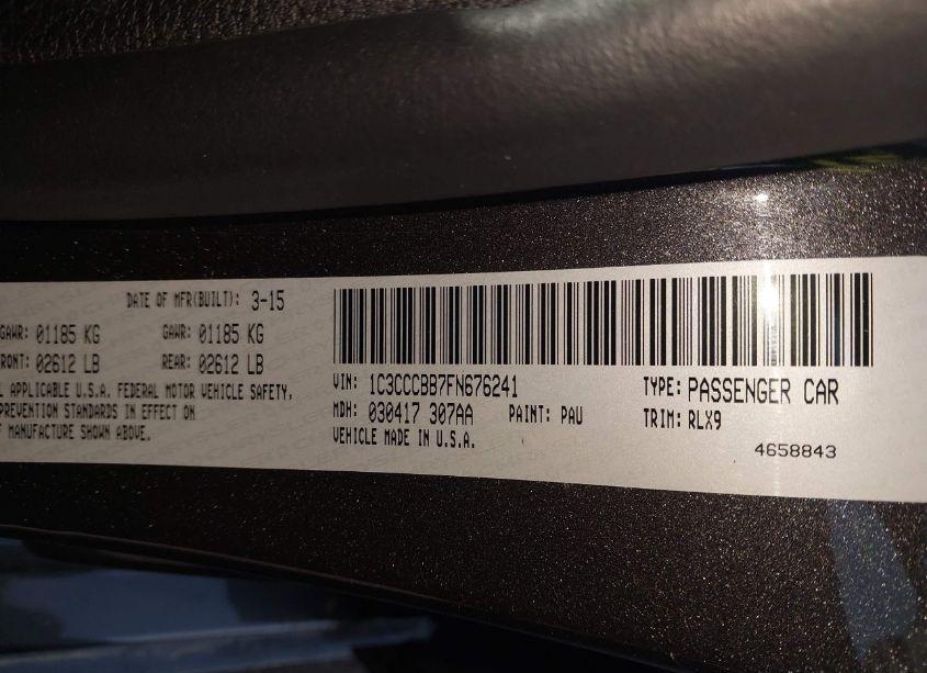 Photo 9 of 2015 Chrysler 200 S (VIN 1C3CCCBB7FN676241)