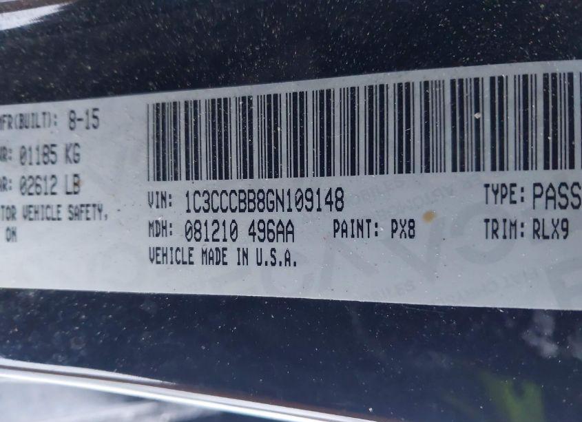 Photo 9 of 2016 Chrysler 200 S (VIN 1C3CCCBB8GN109148)