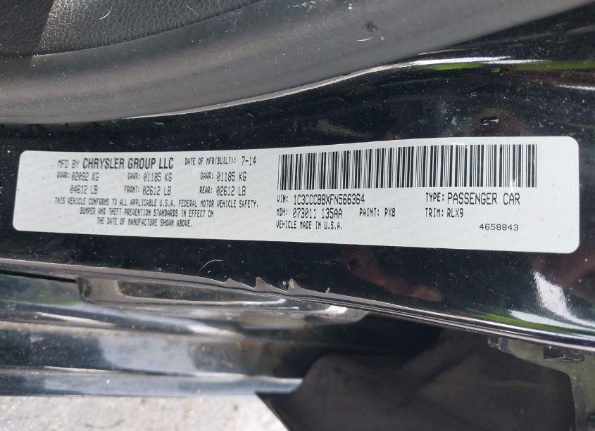 Photo 9 of 2015 Chrysler 200 S (VIN 1C3CCCBBXFN566364)