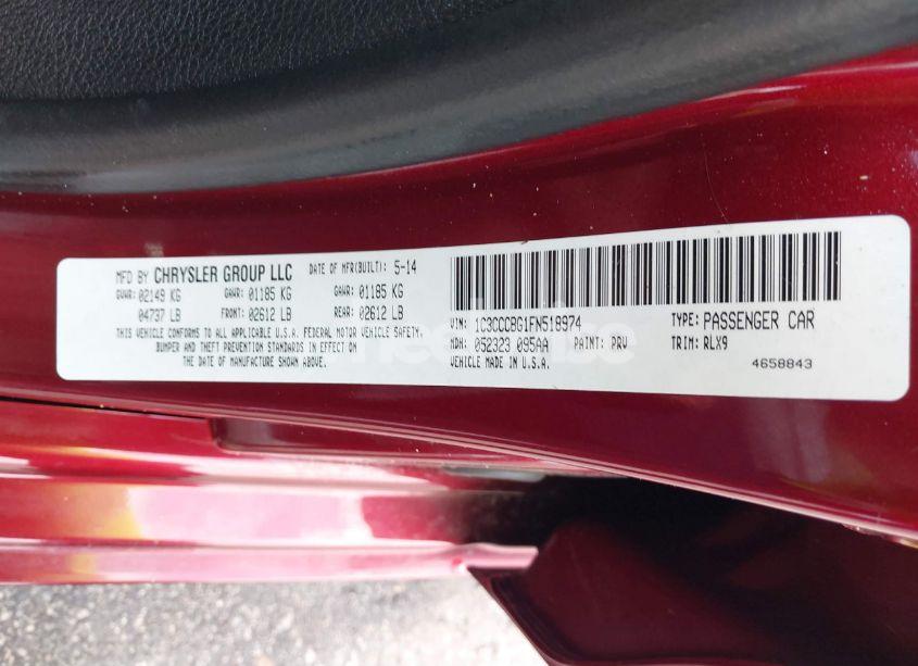 Photo 9 of 2015 Chrysler 200 S (VIN 1C3CCCBG1FN518974)