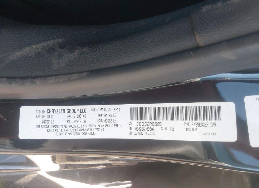 Photo 9 of 2015 Chrysler 200 S (VIN 1C3CCCBG3FN528051)