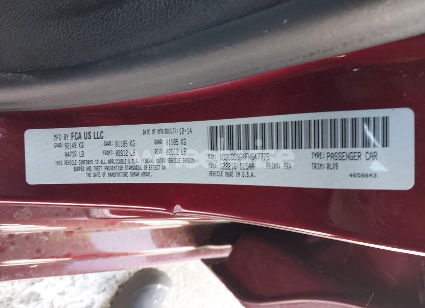 Photo 9 of 2015 Chrysler 200 S (VIN 1C3CCCBG4FN647775)