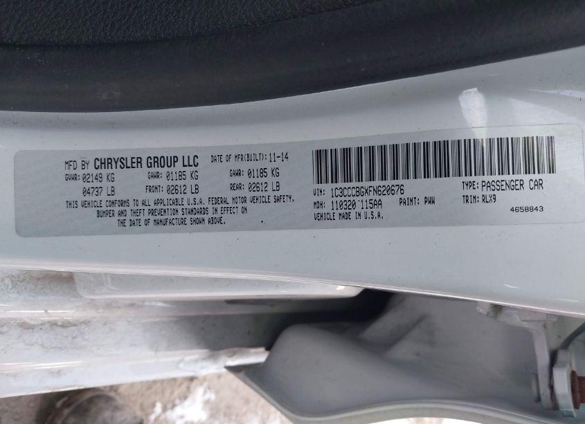 Photo 9 of 2015 Chrysler 200 S (VIN 1C3CCCBGXFN620676)