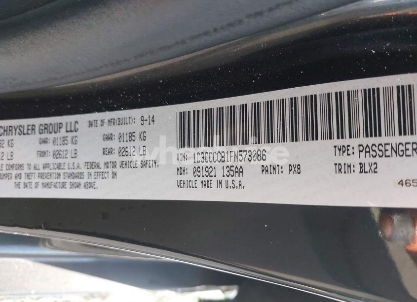 Photo 9 of 2015 Chrysler 200 C (VIN 1C3CCCCB1FN573086)