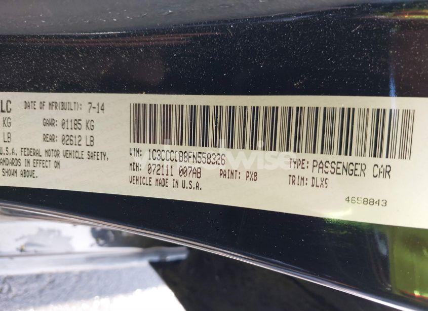 Photo 9 of 2015 Chrysler 200 C (VIN 1C3CCCCB8FN558326)