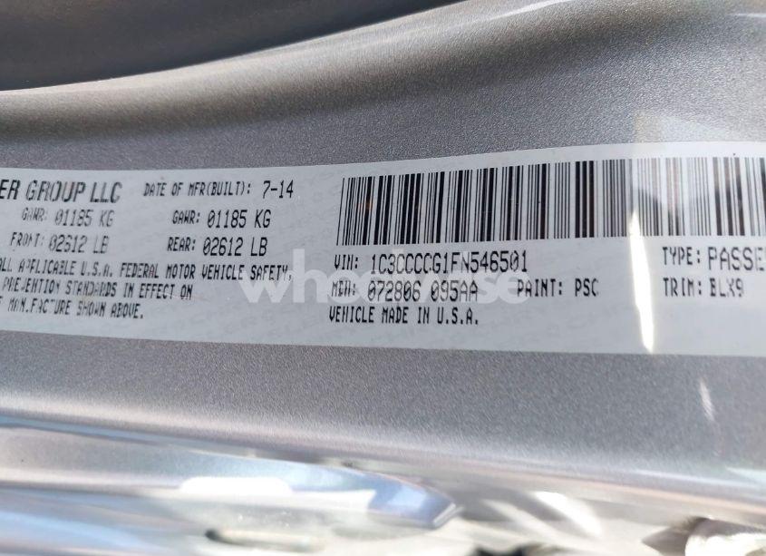 Photo 9 of 2015 Chrysler 200 C (VIN 1C3CCCCG1FN546501)