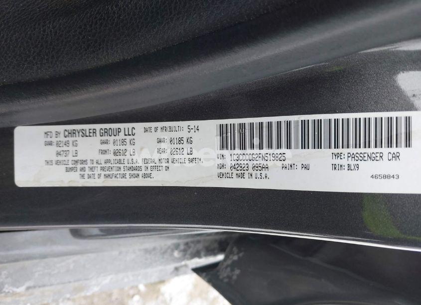 Photo 9 of 2015 Chrysler 200 C (VIN 1C3CCCCG2FN519825)