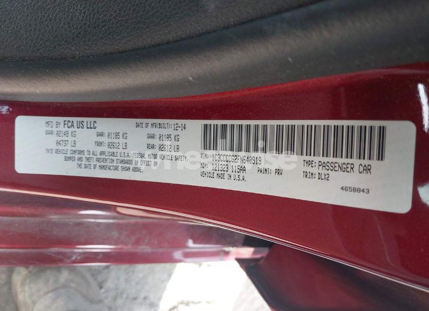 Photo 9 of 2015 Chrysler 200 C (VIN 1C3CCCCG2FN640919)