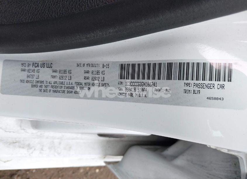 Photo 9 of 2016 Chrysler 200 C (VIN 1C3CCCCG3GN100741)