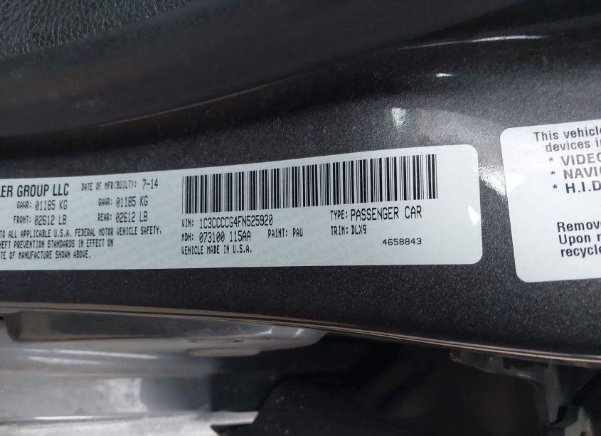 Photo 9 of 2015 Chrysler 200 C (VIN 1C3CCCCG4FN525920)