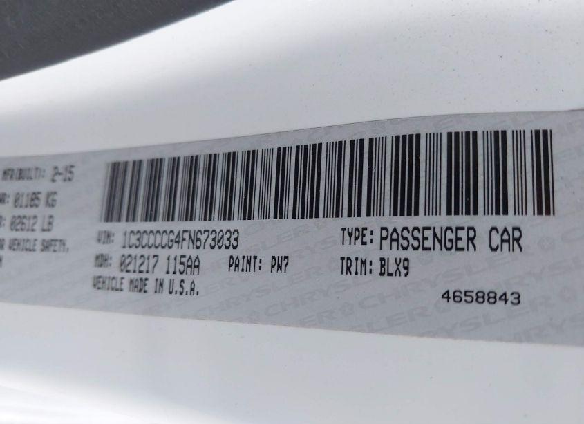 Photo 9 of 2015 Chrysler 200 C (VIN 1C3CCCCG4FN673033)