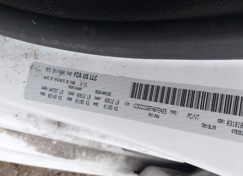 Photo 9 of 2015 Chrysler 200 C (VIN 1C3CCCCG5FN672425)