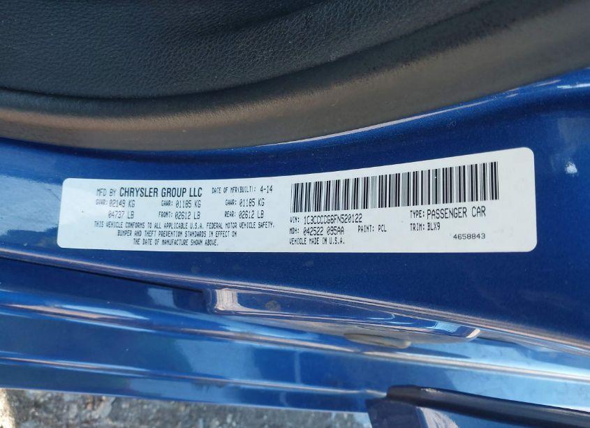 Photo 9 of 2015 Chrysler 200 C (VIN 1C3CCCCG6FN520122)