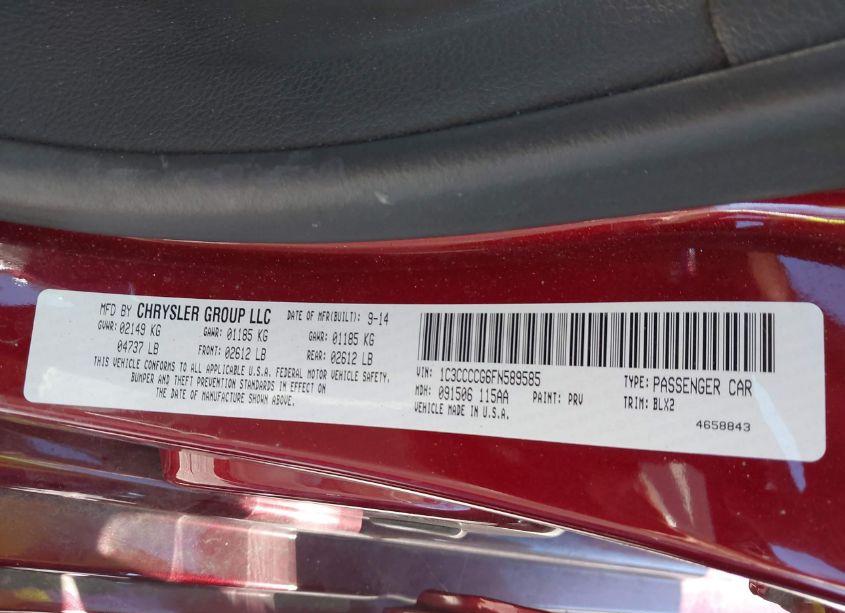 Photo 9 of 2015 Chrysler 200 C (VIN 1C3CCCCG6FN589585)