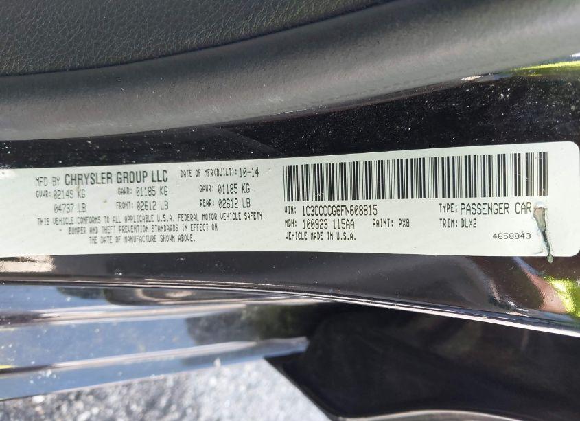 Photo 9 of 2015 Chrysler 200 C (VIN 1C3CCCCG6FN608815)