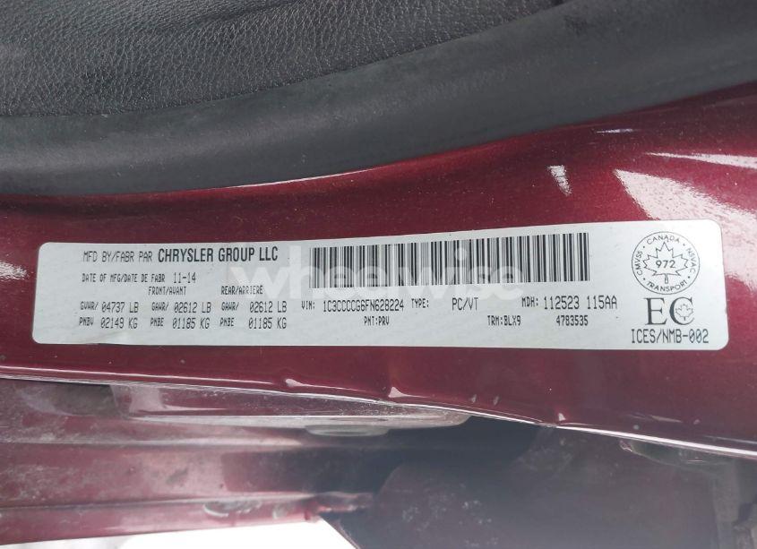 Photo 9 of 2015 Chrysler 200 C (VIN 1C3CCCCG6FN628224)