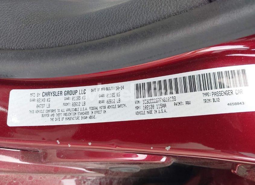 Photo 9 of 2015 Chrysler 200 C (VIN 1C3CCCCG7FN610198)