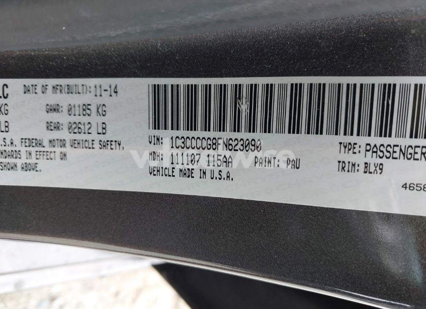 Photo 9 of 2015 Chrysler 200 C (VIN 1C3CCCCG8FN623090)