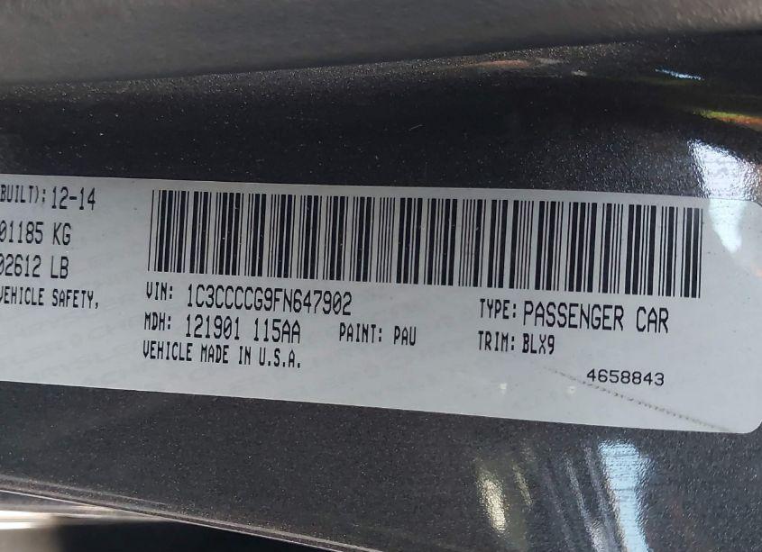 Photo 9 of 2015 Chrysler 200 C (VIN 1C3CCCCG9FN647902)