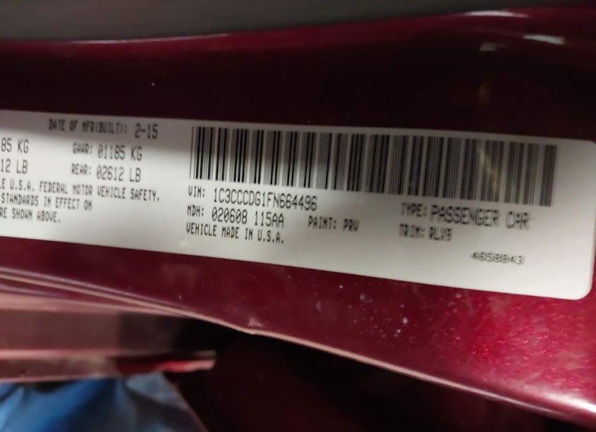 Photo 9 of 2015 Chrysler 200 S (VIN 1C3CCCDG1FN664496)