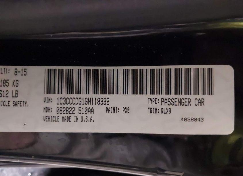 Photo 9 of 2016 Chrysler 200 S (VIN 1C3CCCDG1GN118332)