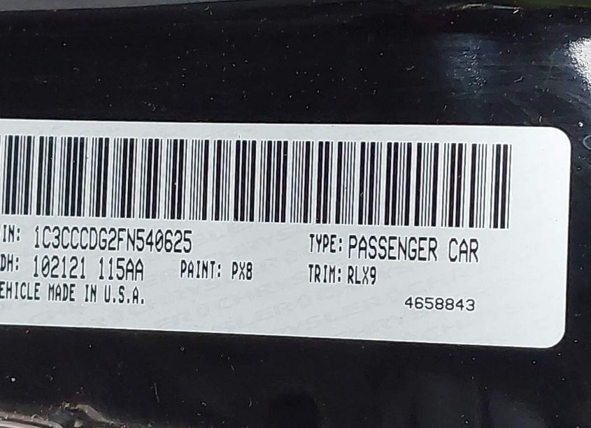 Photo 9 of 2015 Chrysler 200 S (VIN 1C3CCCDG2FN540625)