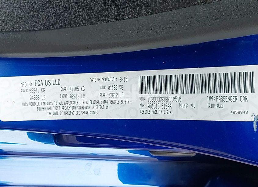 Photo 9 of 2016 Chrysler 200 S (VIN 1C3CCCDG3GN110510)