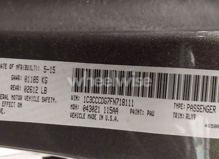 Photo 9 of 2015 Chrysler 200 S (VIN 1C3CCCDG7FN718111)