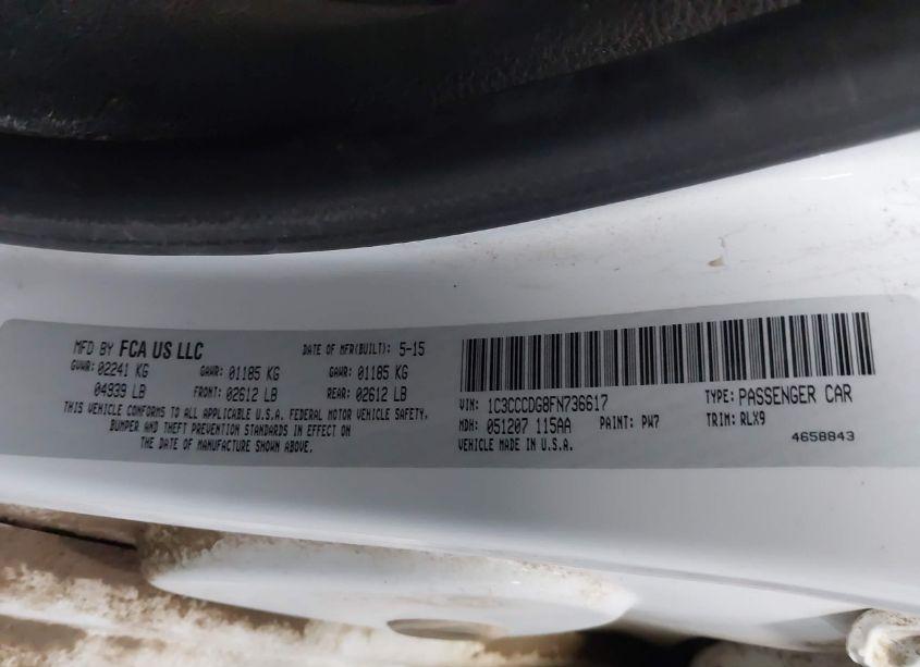 Photo 9 of 2015 Chrysler 200 S (VIN 1C3CCCDG8FN736617)