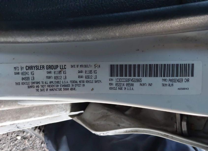 Photo 9 of 2015 Chrysler 200 S (VIN 1C3CCCDG9FN522865)