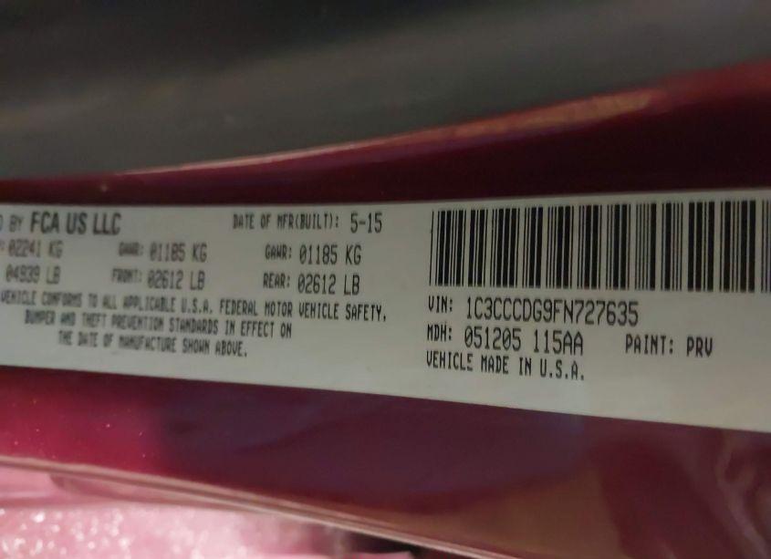 Photo 9 of 2015 Chrysler 200 S (VIN 1C3CCCDG9FN727635)