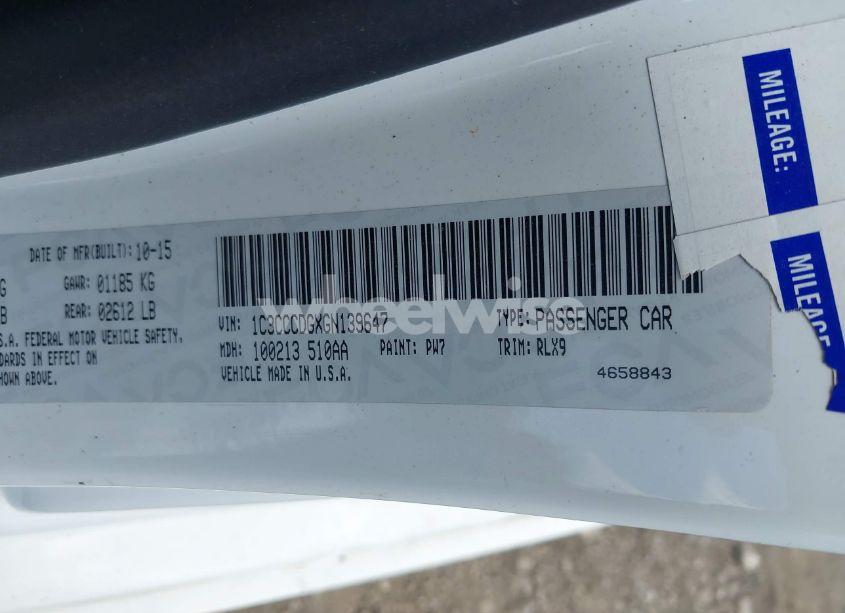 Photo 9 of 2016 Chrysler 200 S (VIN 1C3CCCDGXGN139647)