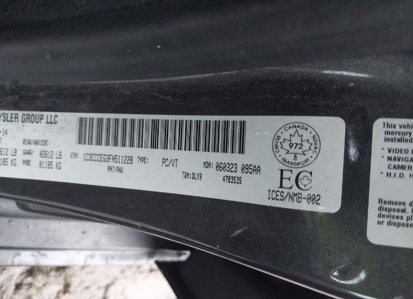 Photo 9 of 2015 Chrysler 200 C (VIN 1C3CCCEG3FN511228)