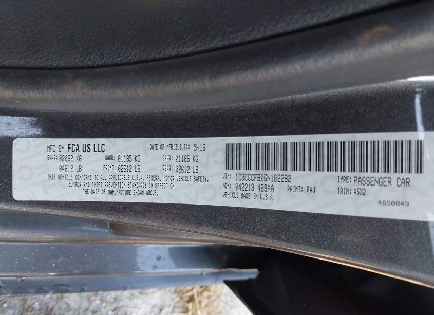 Photo 9 of 2016 Chrysler 200 TOURING (VIN 1C3CCCFB0GN182282)