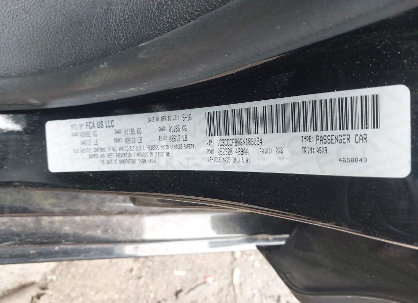 Photo 9 of 2016 Chrysler 200 TOURING (VIN 1C3CCCFB0GN189054)