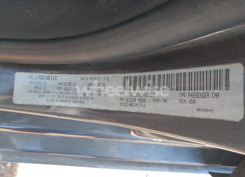 Photo 9 of 2016 Chrysler 200 TOURING (VIN 1C3CCCFB6GN196526)