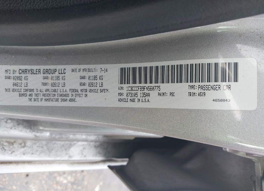 Photo 9 of 2015 Chrysler 200 LX (VIN 1C3CCCFB9FN560775)