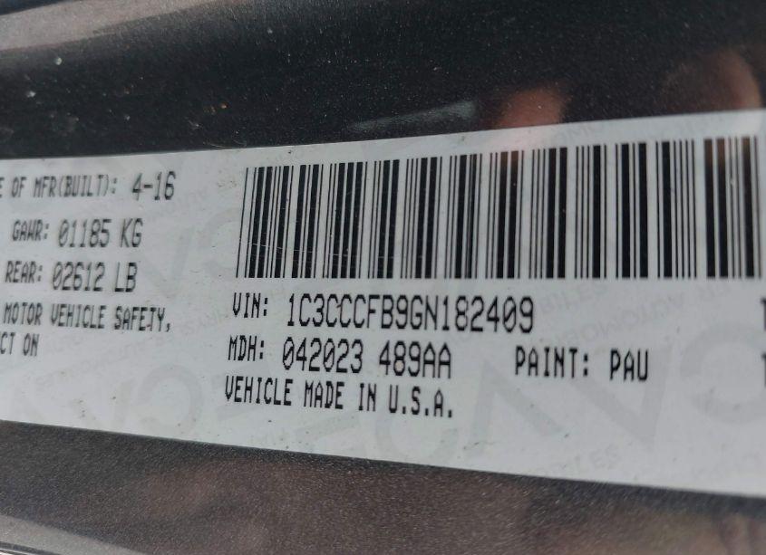 Photo 9 of 2016 Chrysler 200 TOURING (VIN 1C3CCCFB9GN182409)