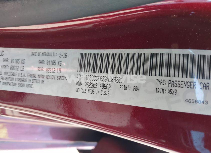 Photo 9 of 2016 Chrysler 200 TOURING (VIN 1C3CCCFB9GN189201)